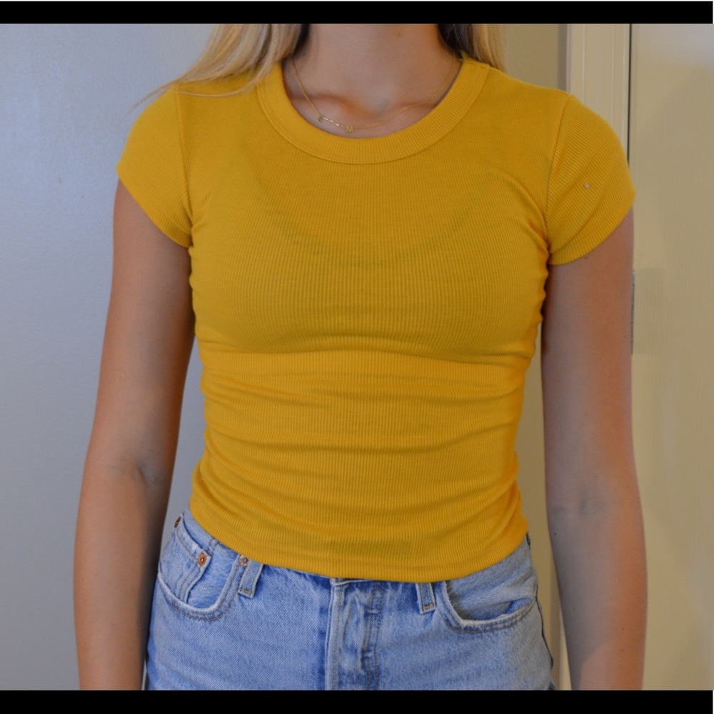 yellow crop top